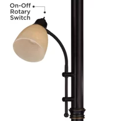 Regency Hill Garver Rustic Retro Torchiere Floor Lamp 72 1/2" Tall Oil Rubbed Bronze With Side Light Amber Glass Shade For Living Room Reading Bedroom -Fashion Home Decor Store GUEST 92f5d280 1cae 4669 bc21 262cc84113a7