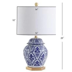 25" Ceramic/Metal Gretchen Ginger Jar Table Lamp (Includes LED Light Bulb) Blue - JONATHAN Y -Fashion Home Decor Store GUEST 9343ee63 dfb1 435c 9a95 78727bf58f1d