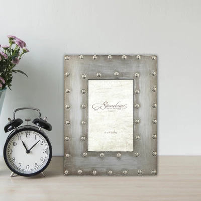 4" X 6" Metal Wrapped Frame With Rivet Detail Gray - Stonebriar Collection 5 4" X 6" Metal Wrapped Frame With Rivet Detail Gray - Stonebriar Collection - Image 3