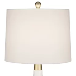 360 Lighting Nesbit Modern Mid Century Table Lamps 25" High Set Of 2 White Ceramic With USB Charging Port Drum Shade For Bedroom Living Room Bedside -Fashion Home Decor Store GUEST 94ef9369 77ae 49d4 9107 a03625e4ab90