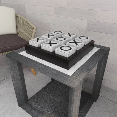 14" Contemporary Wooden Tic Tac Toe Sculpture Black - Olivia & May 12 14" Contemporary Wooden Tic Tac Toe Sculpture Black - Olivia & May - Image 10