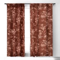Gabriela Fuente Holiday Floral 50" X 84" Single Panel Room Darkening Window Curtain - Deny Designs