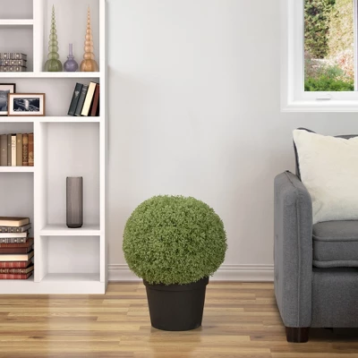 Northlight 22" Artificial Boxwood Ball Topiary In Round Pot, Unlit 3 Northlight 22" Artificial Boxwood Ball Topiary In Round Pot, Unlit