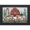 Barn In Snow Winter Doormat 30" X 18" Indoor Outdoor Briarwood Lane