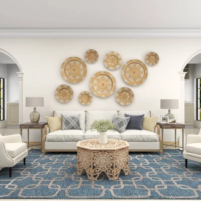 Set Of 3 Rattan Plate Woven Basket Wall Decors - Olivia & May 9 Set Of 3 Rattan Plate Woven Basket Wall Decors - Olivia & May - Image 7