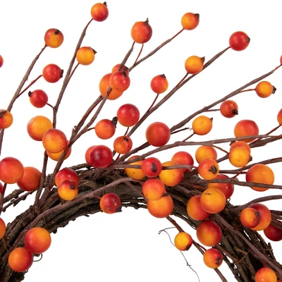 Northlight Orange Berries And Twig Artificial Fall Harvest Wreath 14- Inch, Unlit 7 Northlight Orange Berries And Twig Artificial Fall Harvest Wreath 14- Inch, Unlit - Image 5