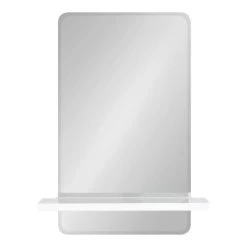 22" X 30" Fosset Frameless Mirror With Shelf White - Kate & Laurel All Things Decor
