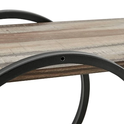 2-Tier Antigua Crossed Double Circle Wall Shelf Unit Black/Rustic - Danya B. 7 2-Tier Antigua Crossed Double Circle Wall Shelf Unit Black/Rustic - Danya B. - Image 5