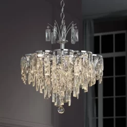 Vienna Full Spectrum Villette Chrome Chandelier 27 1/2" Wide Modern Cascade Crystal 6-Light LED Fixture For Dining Room Foyer Kitchen Island Entryway 16 Vienna Full Spectrum Villette Chrome Chandelier 27 1/2" Wide Modern Cascade Crystal 6-Light LED Fixture For Dining Room Foyer Kitchen Island Entryway -Fashion Home Decor Store GUEST 9ccbc101 0606 43d6 aa8e 87030b01f4b4