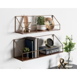 2pc Westland Wood And Metal Floating Wall Shelves Walnut Brown - Kate & Laurel All Things Decor 9 2pc Westland Wood And Metal Floating Wall Shelves Walnut Brown - Kate & Laurel All Things Decor -Fashion Home Decor Store GUEST 9df21275 2508 4a4c 890e caf037ce74dd