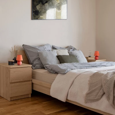 8.66" 2pk Petite Ceramic Orb Base Bedside Table Lamps With Matching Tapered Drum Shade Orange - Creekwood Home 5 8.66" 2pk Petite Ceramic Orb Base Bedside Table Lamps With Matching Tapered Drum Shade Orange - Creekwood Home - Image 3