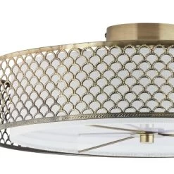 18.25" Leyla Glam Brushed Semi-Flush Mount Ceiling Fixture Sconce Gold - River Of Goods 17 18.25" Leyla Glam Brushed Semi-Flush Mount Ceiling Fixture Sconce Gold - River Of Goods -Fashion Home Decor Store GUEST 9e2f201f daa3 4b63 8446 579070eb0add