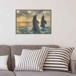 23" X 16" Dolphin Dance By Stuart Westmorland Danita Delimont Framed Canvas Wall Art - Amanti Art 15 23" X 16" Dolphin Dance By Stuart Westmorland Danita Delimont Framed Canvas Wall Art - Amanti Art -Fashion Home Decor Store GUEST 9ecf64d3 6e4f 4ed0 9622 6247759b54eb