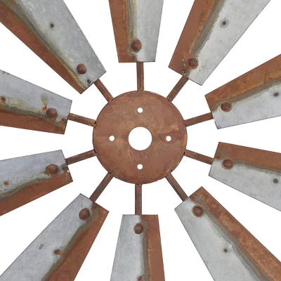 Farmhouse Metal Abstract Wall Decor Brown - Olivia & May 4 Farmhouse Metal Abstract Wall Decor Brown - Olivia & May - Image 2