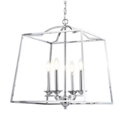 19" Metal Gloria Ceiling Light (Includes Energy Efficient Light Bulb) Chrome - JONATHAN Y