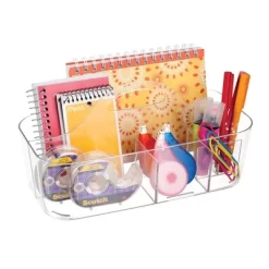 MDesign Plastic Office Storage Organizer Caddy Tote With Handle, 4 Pack - Clear 13 MDesign Plastic Office Storage Organizer Caddy Tote With Handle, 4 Pack - Clear -Fashion Home Decor Store GUEST a1098dcd ea1a 4a63 968e 78c35111b6d2