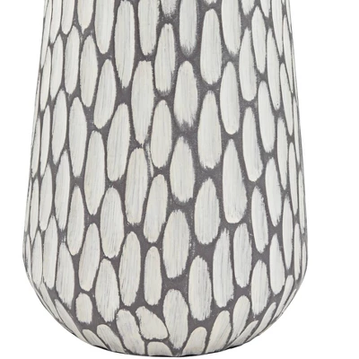 360 Lighting Carlton Modern Table Lamps 28 1/4" Tall Set Of 2 Gray Wash Off White Fabric Drum Shade For Bedroom Living Room Bedside Nightstand Office 7 360 Lighting Carlton Modern Table Lamps 28 1/4" Tall Set Of 2 Gray Wash Off White Fabric Drum Shade For Bedroom Living Room Bedside Nightstand Office - Image 5