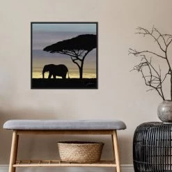22" X 22" Savanna Elephant I By James Burghardt Framed Canvas Wall Art Black - Amanti Art -Fashion Home Decor Store GUEST a19372eb faa8 4088 a6b3 afc69c23d6e7
