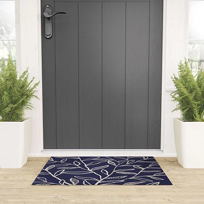 Alisa Galitsyna Navy Blue Patterned Leaves Welcome Mat - Society6 3 Alisa Galitsyna Navy Blue Patterned Leaves Welcome Mat - Society6