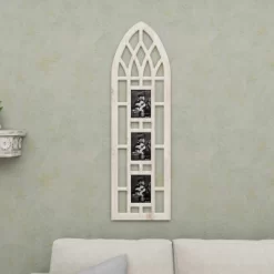 Wood 3 Slot Wall Photo Frame With Window Arch Shape Light Brown - Olivia & May -Fashion Home Decor Store GUEST a34c5250 9d09 4d51 9fde 6968dd38ba03