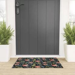 Heather Dutton Poppy Meadow Midnight Looped Vinyl Welcome Mat - Society6