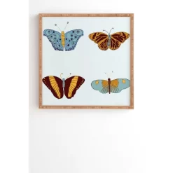 Elisa Bell Fall Butterflies Bamboo Framed Wall Canvas Blue - Deny Designs -Fashion Home Decor Store GUEST a4eb6e57 e0a1 4adb 9a78 4b824ce8f0bb