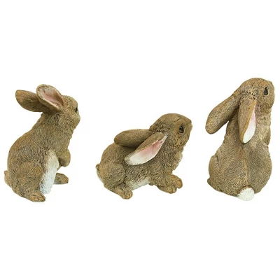 Design Toscano The Bunny Den, Garden Rabbit Statues, Set Of 3 - Brown 7 Design Toscano The Bunny Den, Garden Rabbit Statues, Set Of 3 - Brown - Image 5
