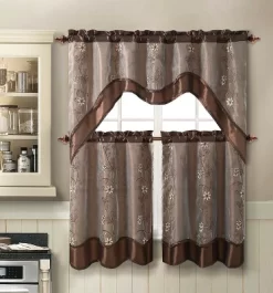 GoodGram 3 Piece Daphne Embroidered Complete Kitchen Curtain Tier And Valance Set -Fashion Home Decor Store GUEST a5b8a089 0875 44b1 8ac3 7e181c5d0e32