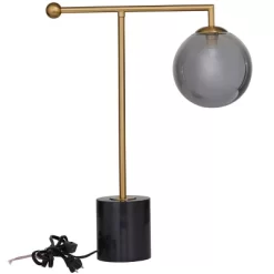 19" X 6" Metal Orb Desk Lamp With Marble Base Silver - Olivia & May -Fashion Home Decor Store GUEST a6ddfc02 31a2 4978 9c72 2c8cbcaea54a