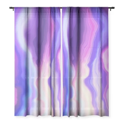 Marta Barragan Camarasa Lilac Luminous Strokes Single Panel Sheer Window Curtain - Deny Designs 4 Marta Barragan Camarasa Lilac Luminous Strokes Single Panel Sheer Window Curtain - Deny Designs - Image 2