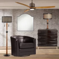 Franklin Iron Works Hunter Modern Rustic Farmhouse Table Lamp 29 3/4" Tall Cherry Wood Bronze Metal Double Drum Shade For Bedroom Living Room House -Fashion Home Decor Store GUEST a8915872 f355 47b8 9561 a86378272341