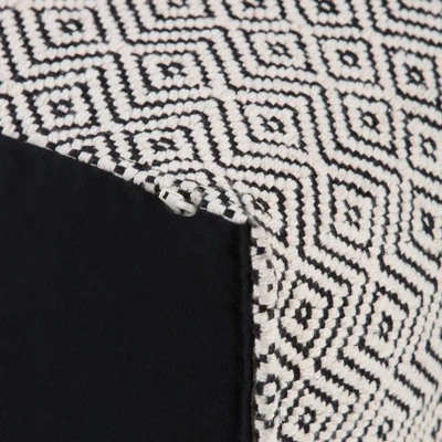 Dougan Square Moroccan Inspired Pouf Black/Natural Cotton - WyndenHall 5 Dougan Square Moroccan Inspired Pouf Black/Natural Cotton - WyndenHall - Image 3