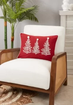 Saro Lifestyle Charming Christmas Trees Throw Pillow Cover, 14"x20", Red -Fashion Home Decor Store GUEST a9623102 2e61 4076 a0fd a3efebeb26f1