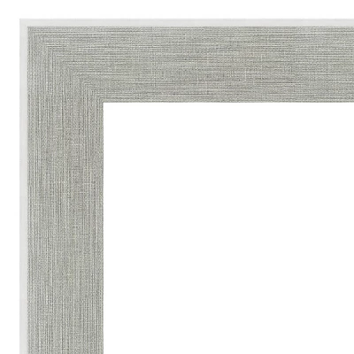 33" X 27" Non-Beveled Glam Linen Gray Wall Mirror - Amanti Art 4 33" X 27" Non-Beveled Glam Linen Gray Wall Mirror - Amanti Art - Image 2
