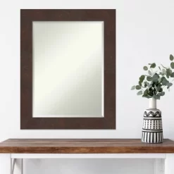 23" X 29" Wildwood Framed Wall Mirror Brown - Amanti Art -Fashion Home Decor Store GUEST aa3251b1 6b0b 4d64 853e 36c2f94f64fc