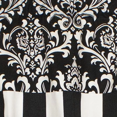 Ozbourne Style Banded 3" Rod Pocket Valance 50" X 16" Black By RLF Home 4 Ozbourne Style Banded 3" Rod Pocket Valance 50" X 16" Black By RLF Home - Image 2