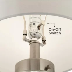 360 Lighting Canister Coastal Accent Table Lamp 20 1/2" High Clear Glass Fillable Sea Shells Off White Linen Drum Shade For Bedroom Living Room Kids -Fashion Home Decor Store GUEST aab1940a b48e 4094 93cb bee013cdff3c