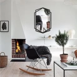 LuxenHome Black Metal Hexagon Frame Wall Accent Mirror For Bathroom & Vanity -Fashion Home Decor Store GUEST aae49dda cbb6 45e5 886e ae8e127d6963