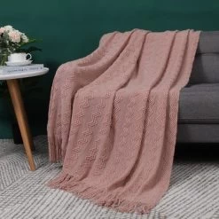 PiccoCasa Wavy Pattern Decorative Knit With Tassels Throw Blanket -Fashion Home Decor Store GUEST ac32baa4 5bfb 40d2 87c5 345ac818ce3d