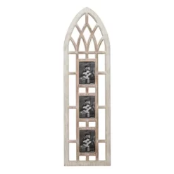 Wood 3 Slot Wall Photo Frame With Window Arch Shape Light Brown - Olivia & May -Fashion Home Decor Store GUEST adabcd32 d04d 4a08 9d5b 8b50a08b091a