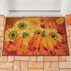 Collections Etc Festive Fall Pumpkin And Sunflower Doormat 1'8"x2'6"