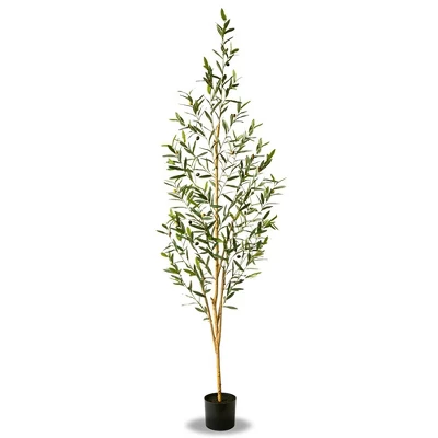Forever Leaf 72" Artifical Olive Tree In Black Pot, Indoor Artificial Plant For Home Decor 3 Forever Leaf 72" Artifical Olive Tree In Black Pot, Indoor Artificial Plant For Home Decor