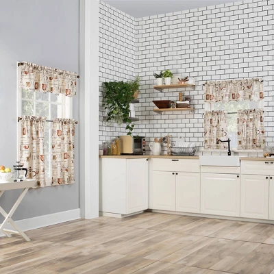 Bristol Coffee Shop Semi-Sheer Rod Pocket Kitchen Curtain Valance And Tiers Set Ivory - No. 918 8 Bristol Coffee Shop Semi-Sheer Rod Pocket Kitchen Curtain Valance And Tiers Set Ivory - No. 918 - Image 6