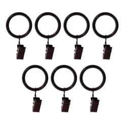 Versailles Home Fashions 7pk Steel Clip Window Curtain Rings - Espresso Brown