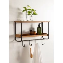 24" X 15" Oddell Wood Wall Shelf With Hooks Rustic Brown - Kate & Laurel All Things Decor 16 24" X 15" Oddell Wood Wall Shelf With Hooks Rustic Brown - Kate & Laurel All Things Decor -Fashion Home Decor Store GUEST afb18a7a a41e 4eb1 bd24 50c02f52c263