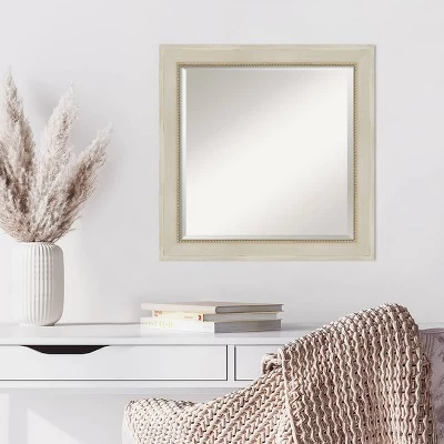 24" X 24" Beveled Parthenon Cream Wood Wall Mirror - Amanti Art 7 24" X 24" Beveled Parthenon Cream Wood Wall Mirror - Amanti Art - Image 5