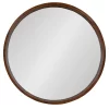 36" Hutton Round Wall Mirror Walnut Brown - Kate & Laurel All Things Decor