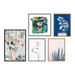 24" X 24" Sylvie Sloth Illo Framed Canvas Wall Art By Teju Reval Gray - Kate And Laurel -Fashion Home Decor Store GUEST b054f7c3 21c4 4498 9010 7040b01afd10