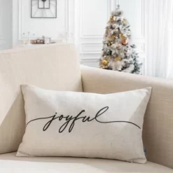 12"x20" Oversize Joyful Embroidered Lumbar Throw Pillow Ivory - Evergrace 10 12"x20" Oversize Joyful Embroidered Lumbar Throw Pillow Ivory - Evergrace -Fashion Home Decor Store GUEST b176fab2 9b0d 416a aa40 b79134c42c8a