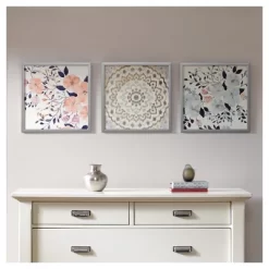 (Set Of 3) 16" Square Summer Bliss Deco Box With Roll Gel Coat